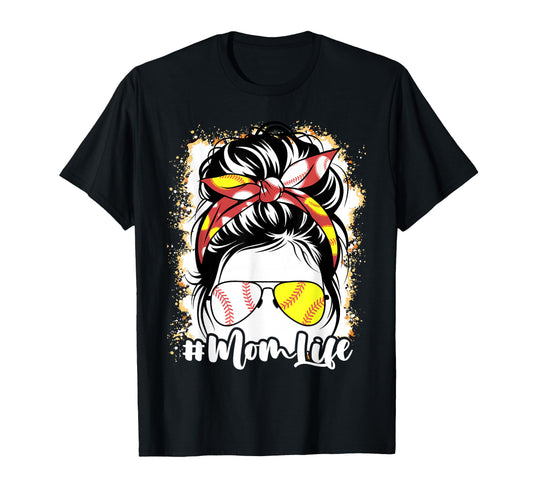 Mom Life Softball Baseball Mothers Day T-Shirt - Unique Graphic Unisex
