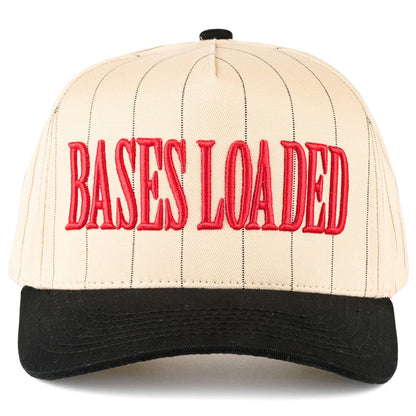 BASES LOADED Letter Stripe Pattern Trucker Cap