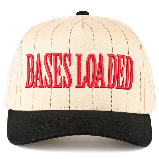 BASES LOADED Letter Stripe Pattern Trucker Cap