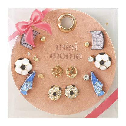 Sports Stud Earrings Multipack Assorted Set - Soccer - detail view | Bleacher Babe