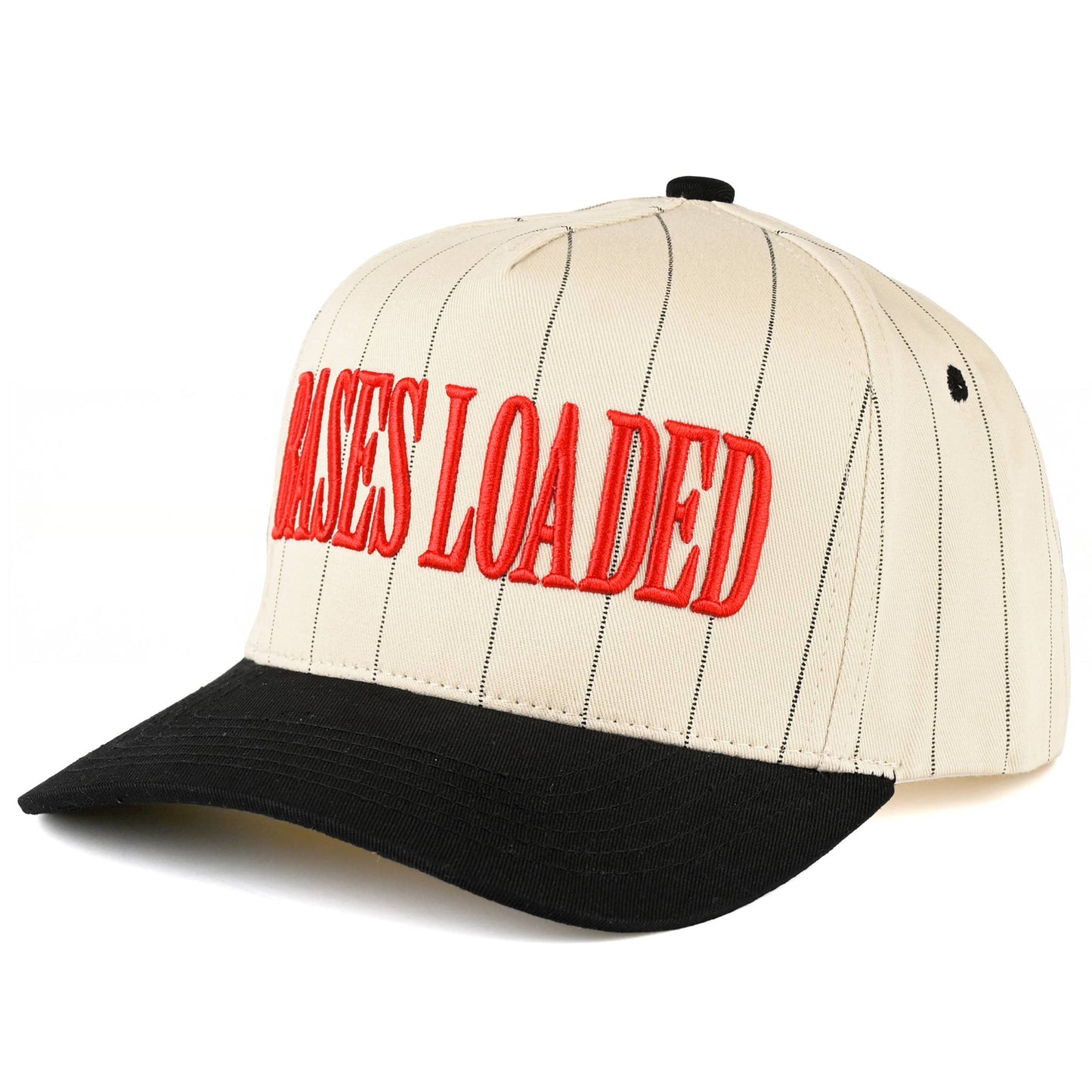 BASES LOADED Letter Stripe Pattern Trucker Cap