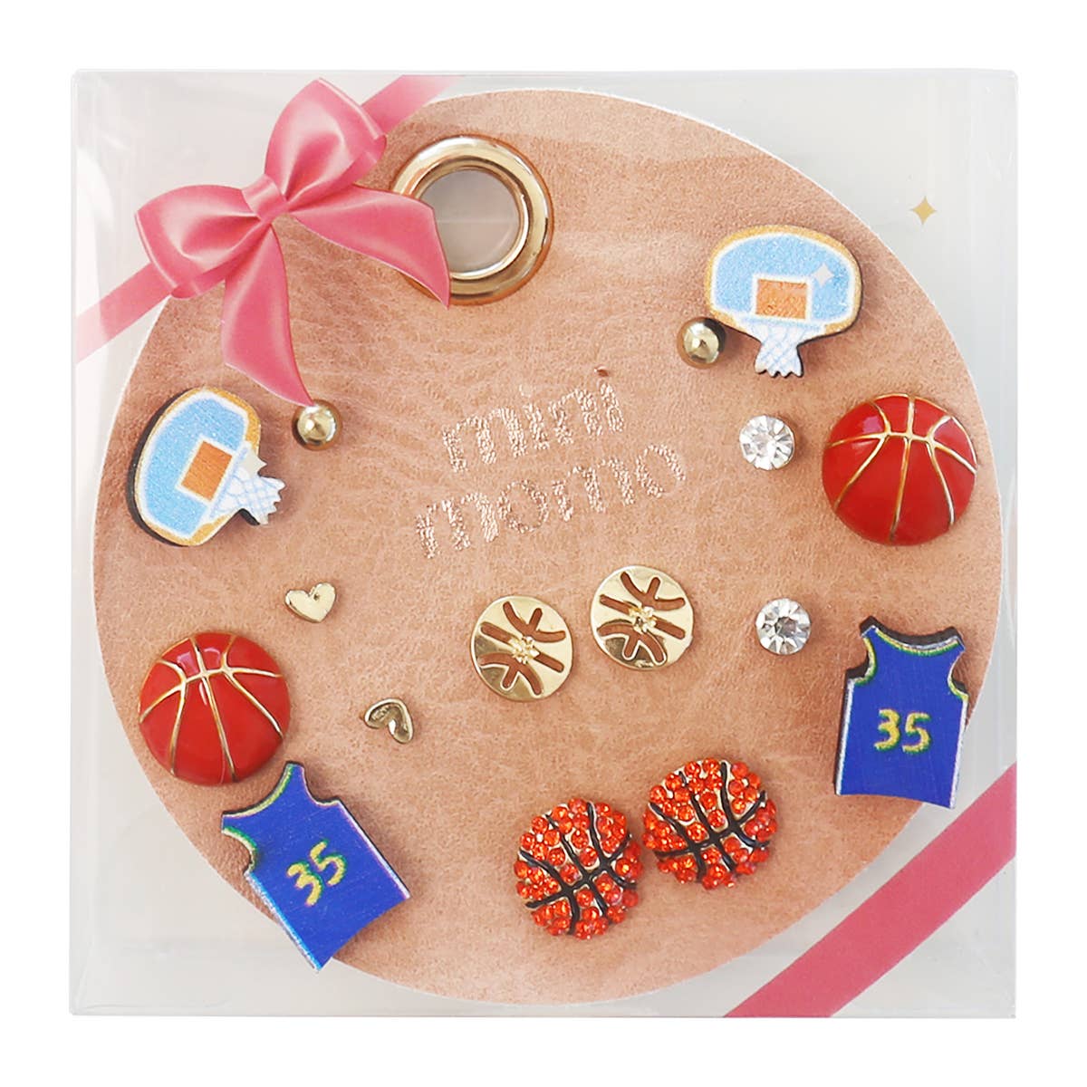 Sports Stud Earrings Multipack Assorted Set - Basketball - detail view | Bleacher Babe
