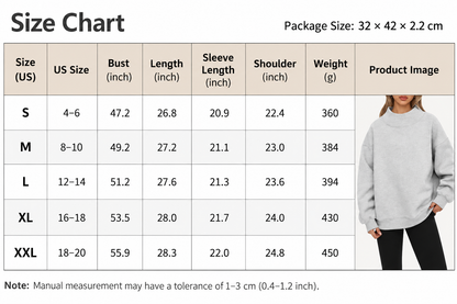 Women's Oversized Mock Neck Fleece Pullover Sweatshirt
