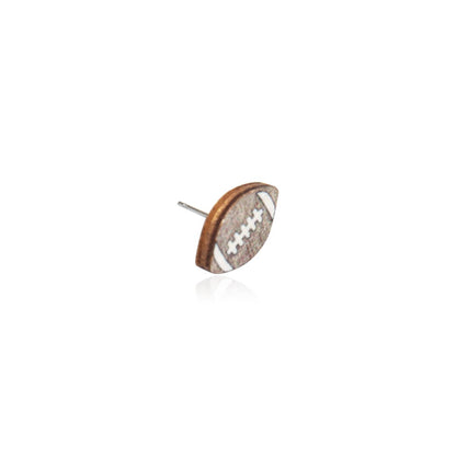 Sports Stud Earrings for Women - Football Assorted Set - back view | Bleacher Babe