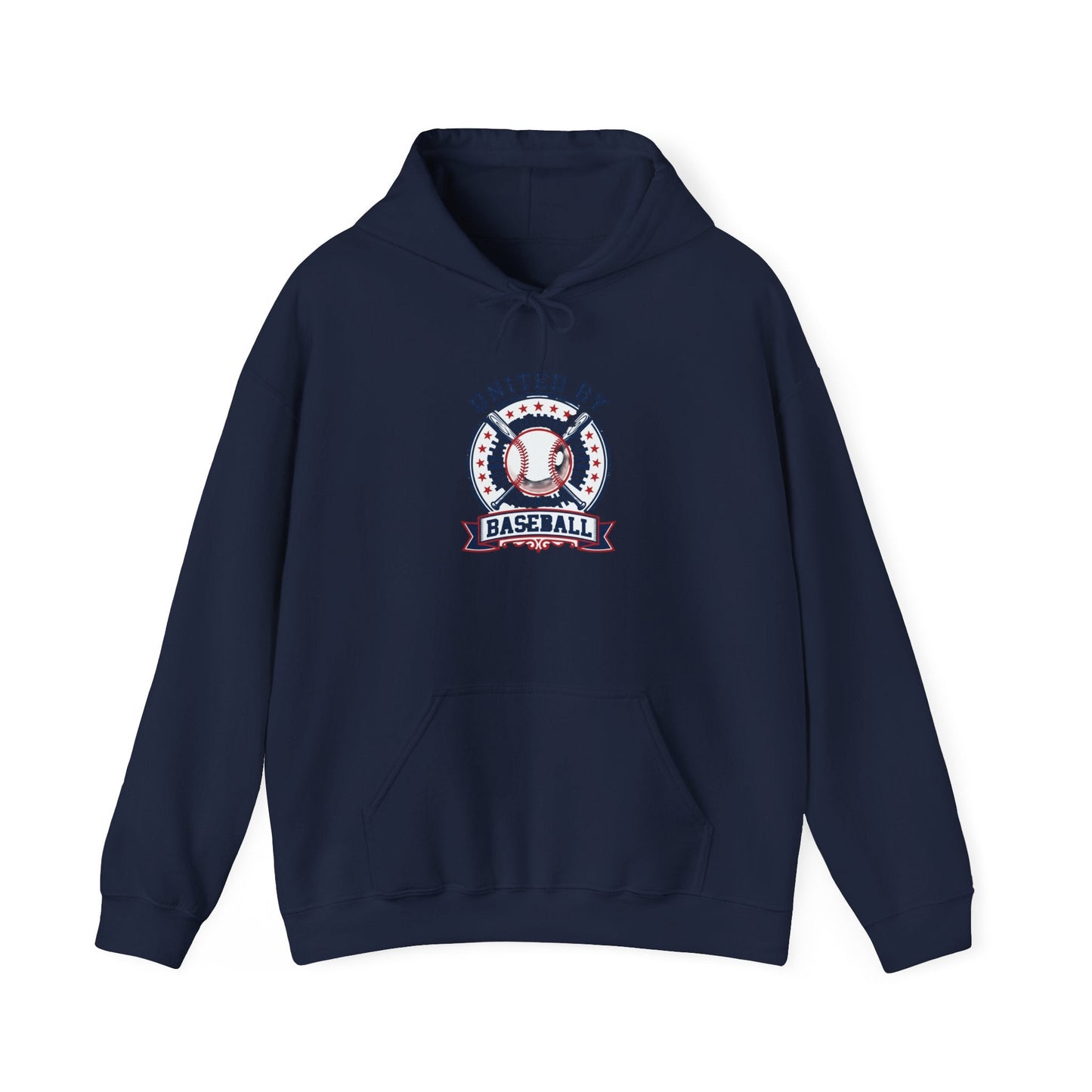 United by Baseball Hoodie | patriotic baseball graphic, vintage ballpark aesthetic