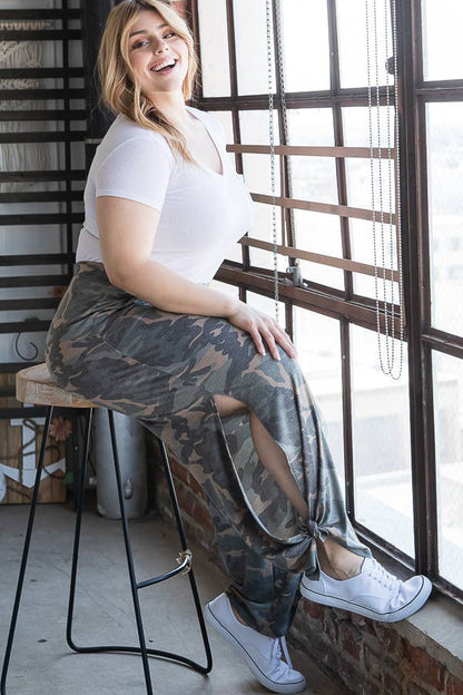 Camo Print Plus-Size Women's Pants - alternate view | Bleacher Babe