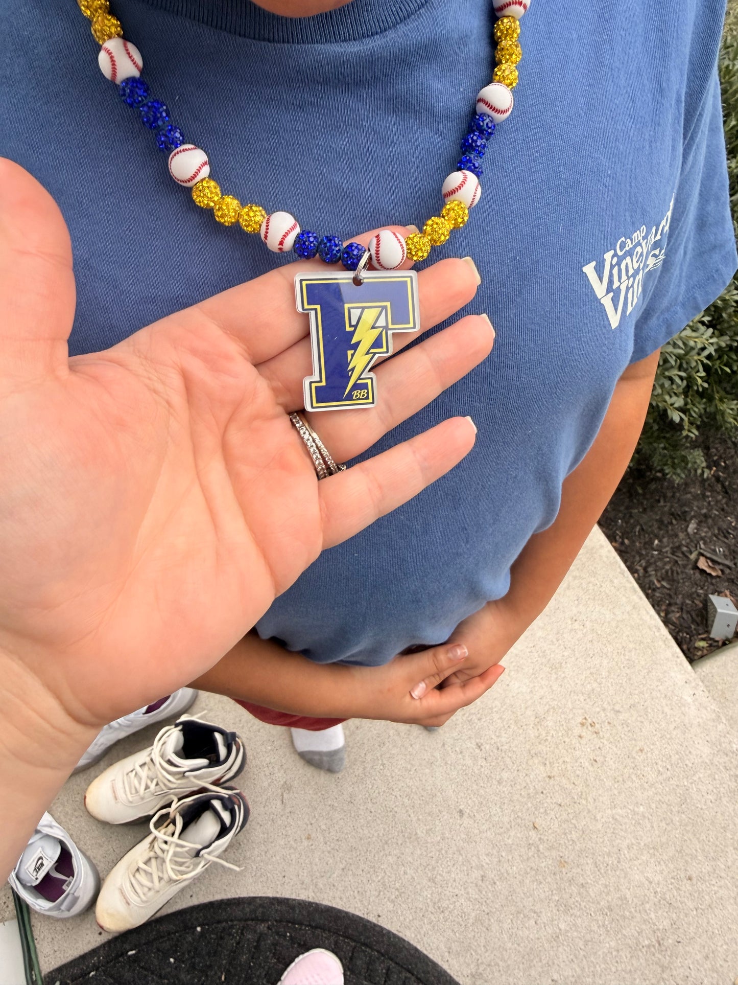 CUSTOM TEAM SPIRIT NECKLACE ⚾💙 - lifestyle photo | Bleacher Babe