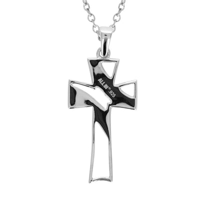 Baseball Stitch Open Cross Necklace