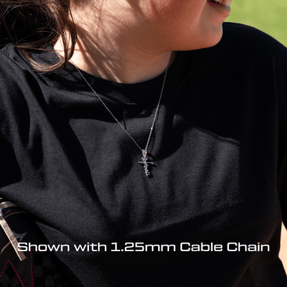 Softball Script Cross Necklace
