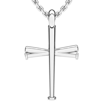 XL Baseball Bat Cross Necklace