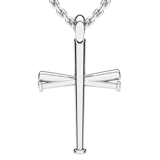 XL Baseball Bat Cross Necklace