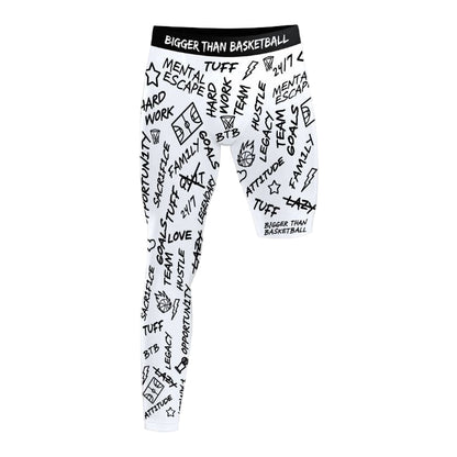 Emotions -- Single-Leg Compression Tights (Right) | White