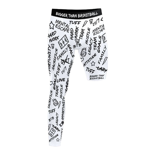 Emotions -- Single-Leg Compression Tights (Right) | White