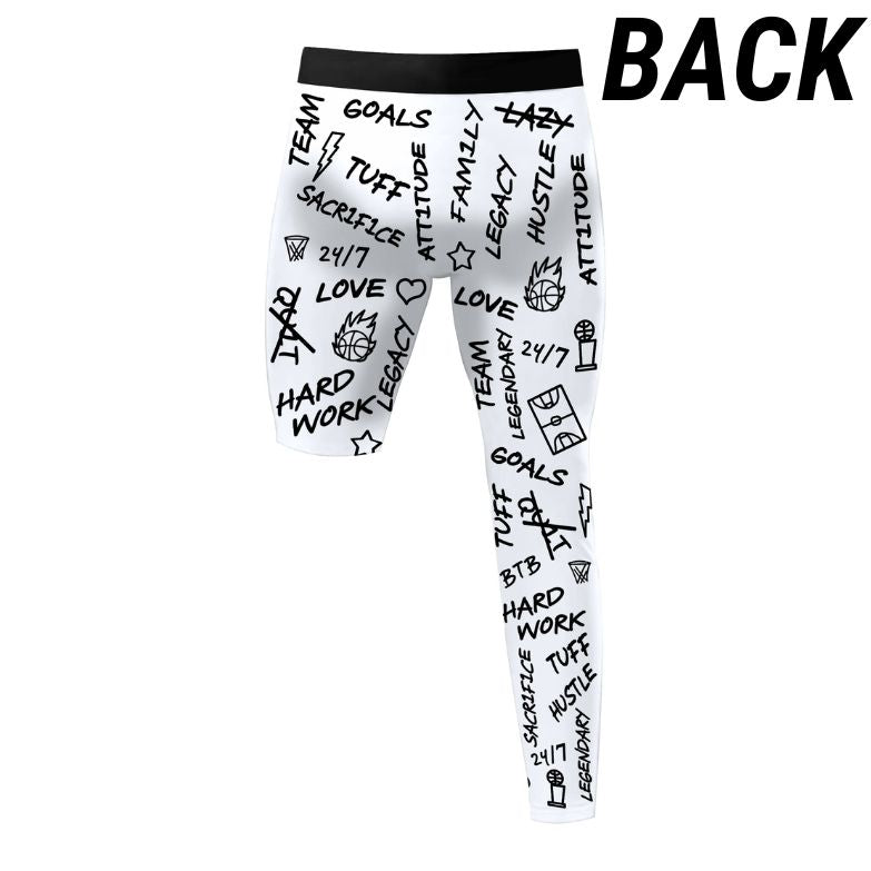 Emotions -- Single-Leg Compression Tights (Right) | White