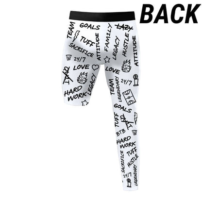 Emotions -- Single-Leg Compression Tights (Right) | White