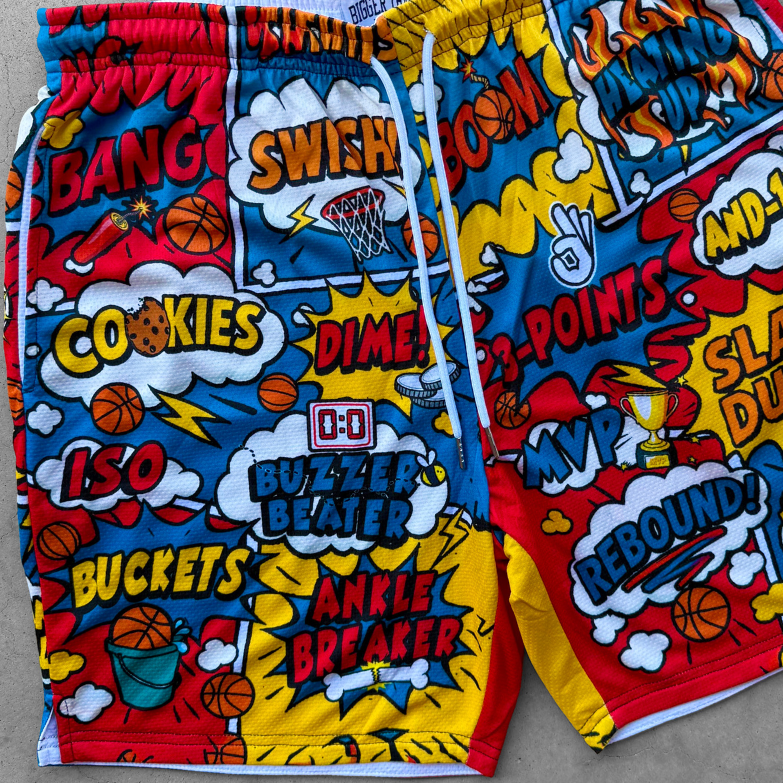 Comic Book -- Basketball Shorts