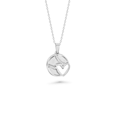 Baseball Heart Necklace