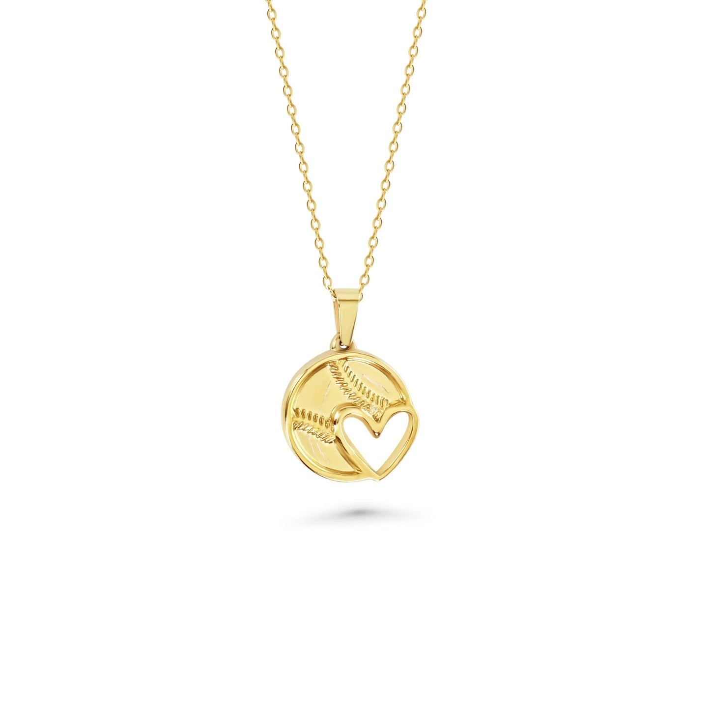 Softball Heart Necklace