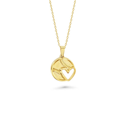 Baseball Heart Necklace