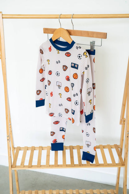 Vintage Varsity Sports Two-Piece Long Sleeve Set for Baby