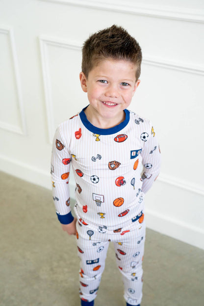 Vintage Varsity Sports Two-Piece Long Sleeve Set for Baby