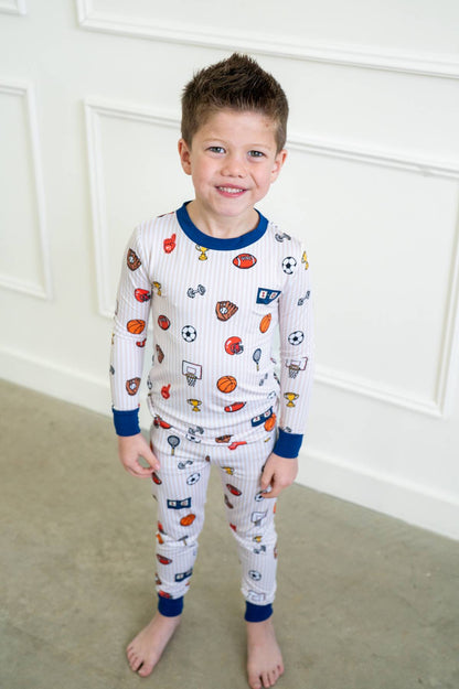 Vintage Varsity Sports Two-Piece Long Sleeve Set for Baby