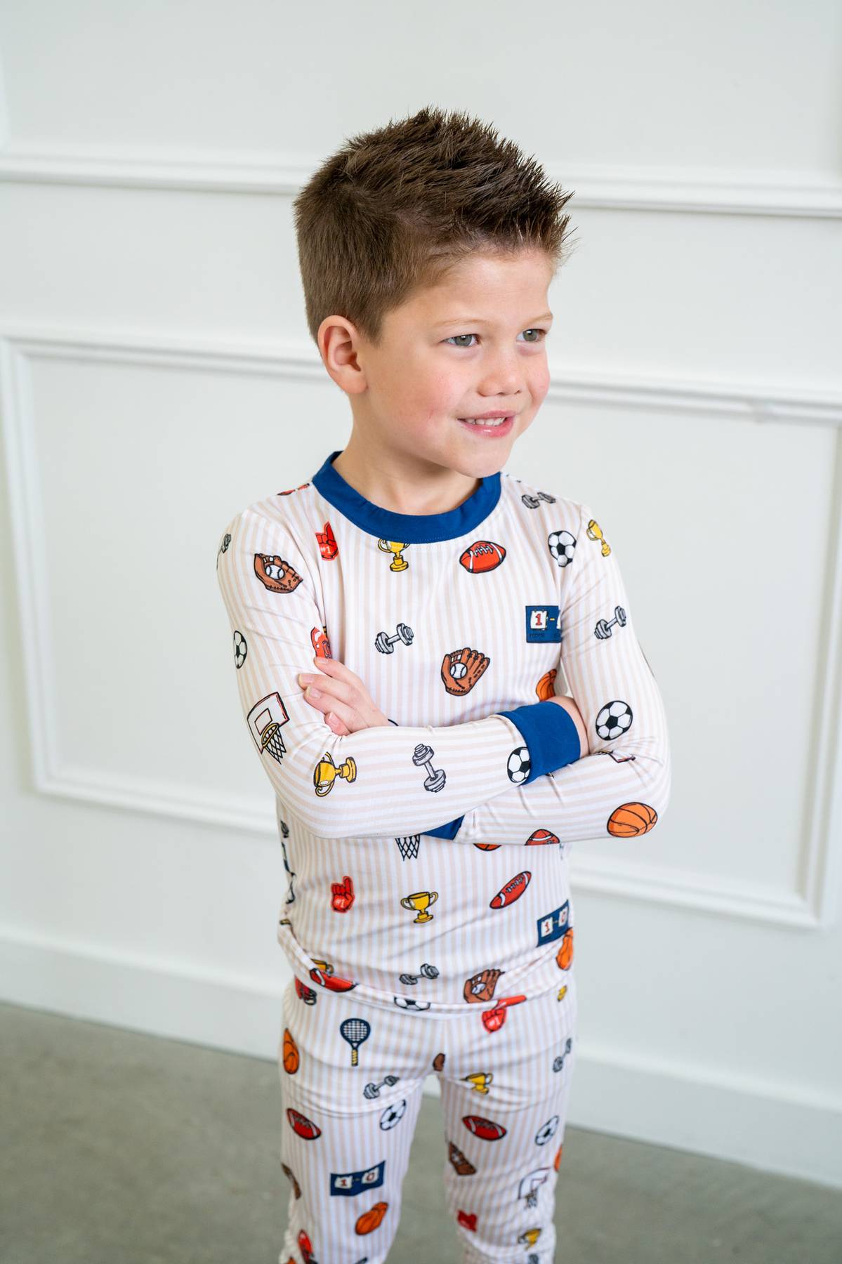 Vintage Varsity Sports Two-Piece Long Sleeve Set for Baby