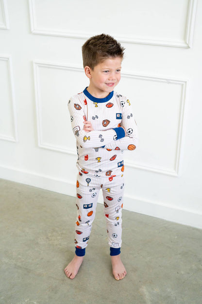 Vintage Varsity Sports Two-Piece Long Sleeve Set for Baby