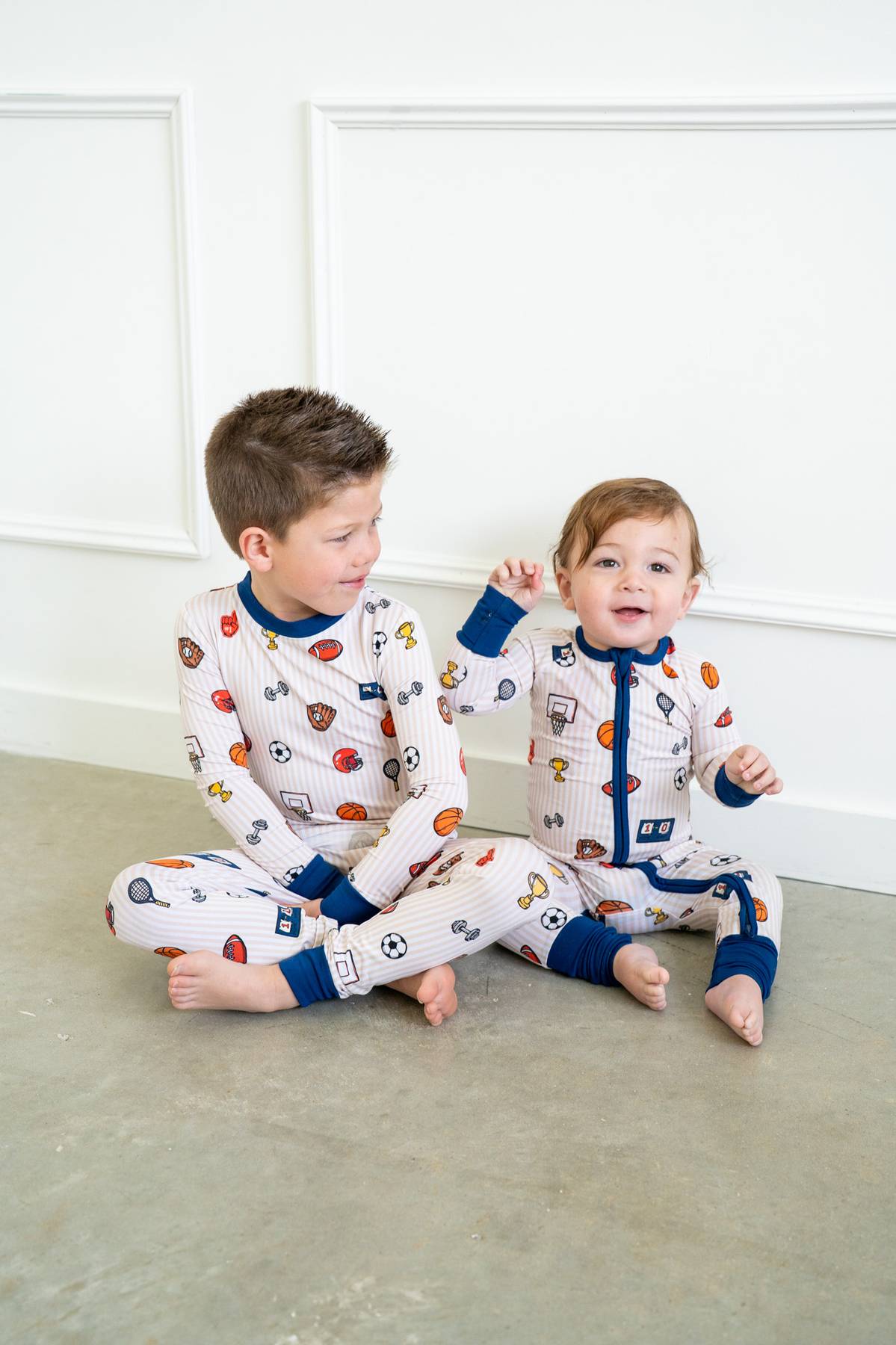 Vintage Varsity Sports Two-Piece Long Sleeve Set for Baby