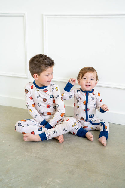 Vintage Varsity Sports Two-Piece Long Sleeve Set for Baby