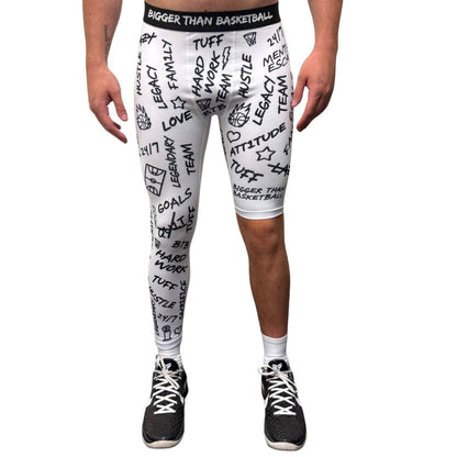 Emotions -- Single-Leg Compression Tights (Right) | White