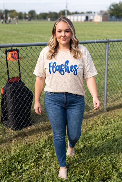 Florence Glitter Leopard Tee, Florence NJ Game Day Shirt
