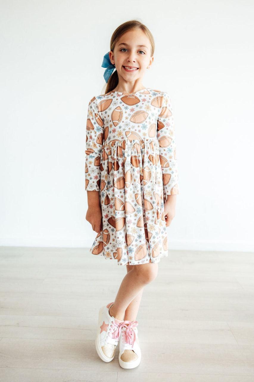 Football Friday -- Girls L/S Pocket Twirl Dress