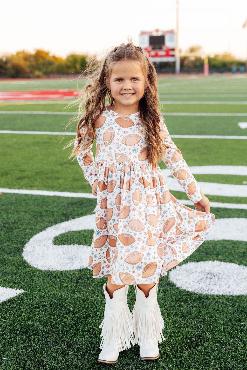 Football Friday -- Girls L/S Pocket Twirl Dress