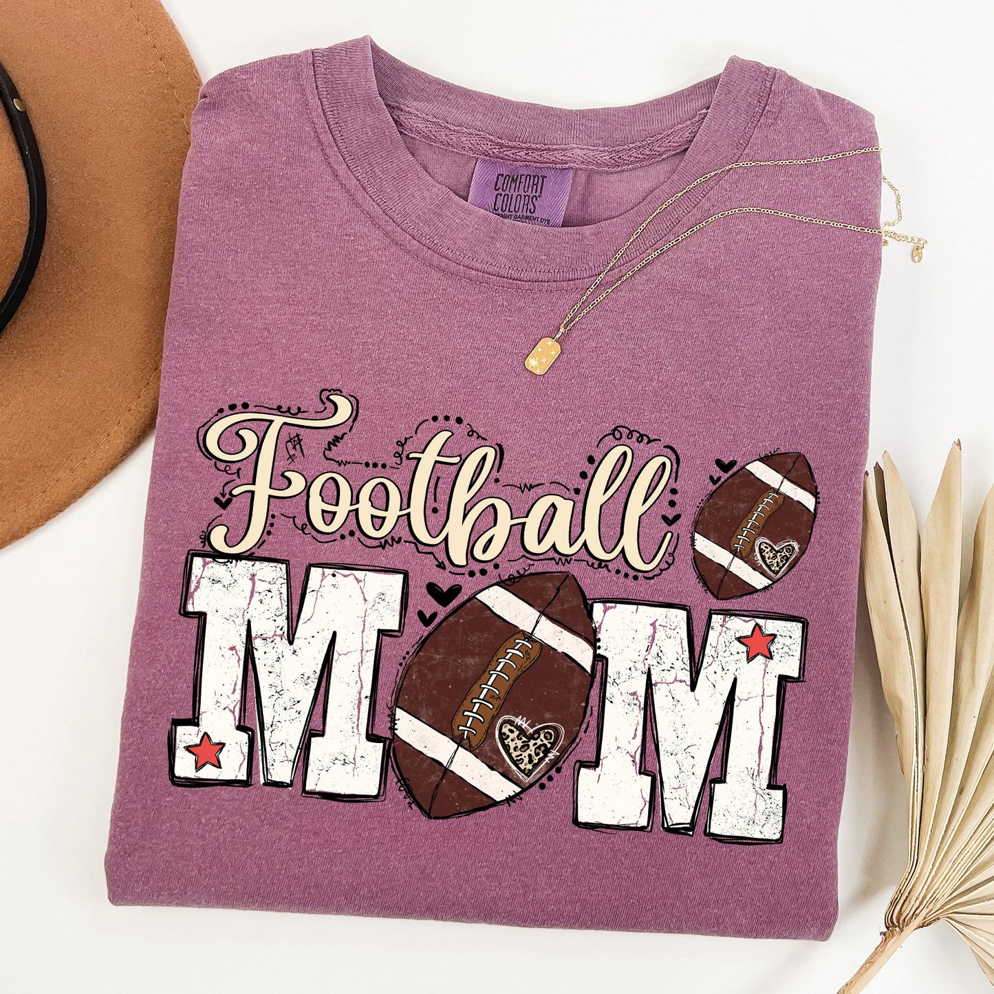 Football Mom Comfort Colors T-Shirt -- Gameday Tailgate Tee