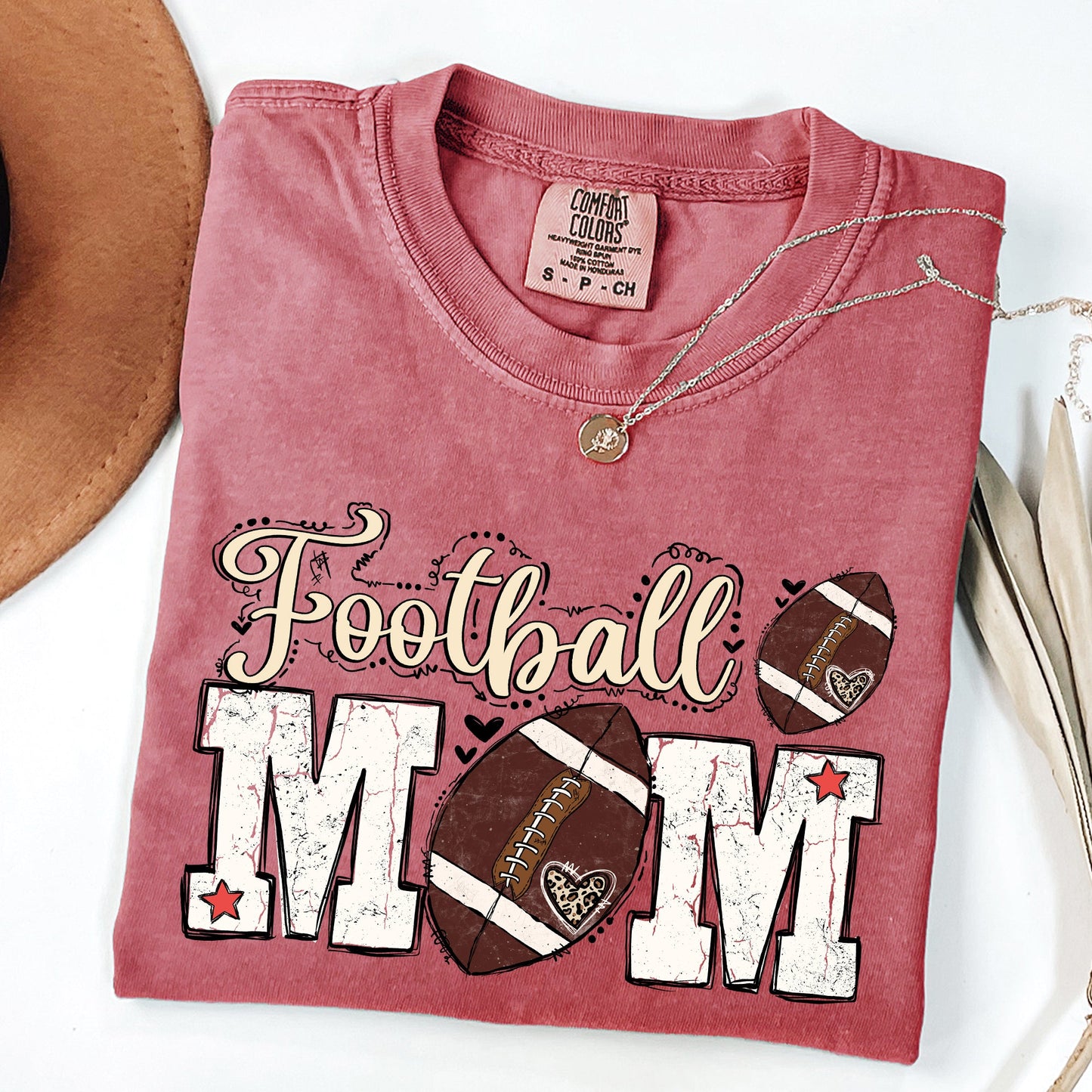 Football Mom Comfort Colors T-Shirt -- Gameday Tailgate Tee