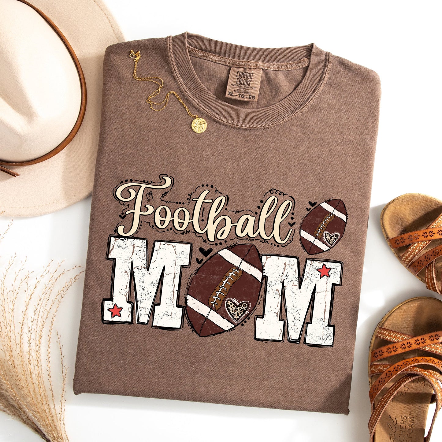 Football Mom Comfort Colors T-Shirt -- Gameday Tailgate Tee