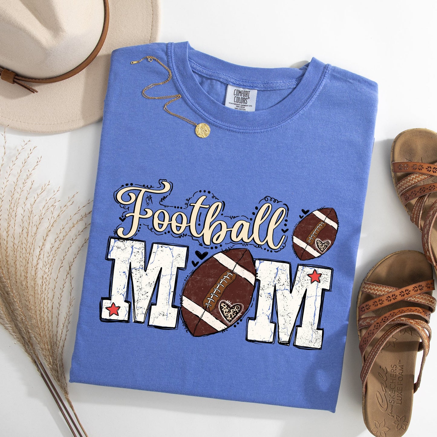 Football Mom Comfort Colors T-Shirt -- Gameday Tailgate Tee
