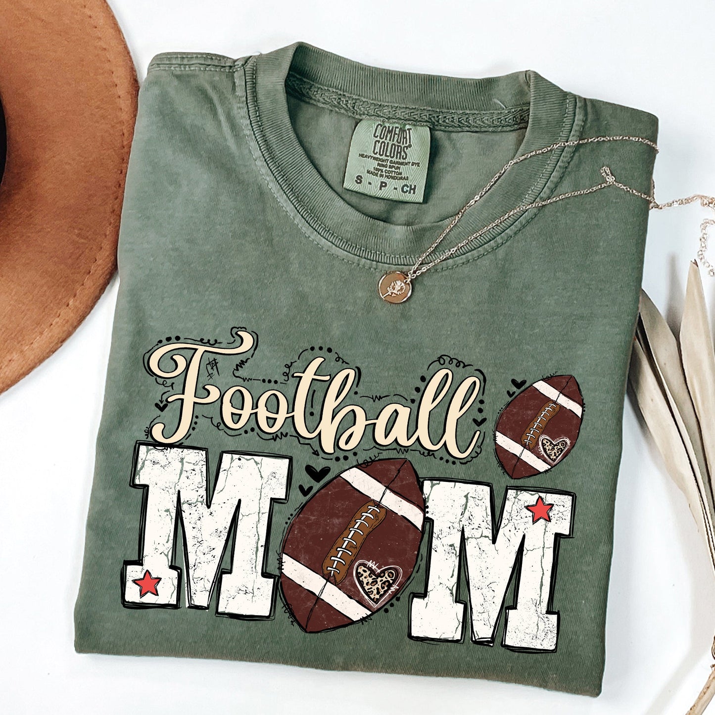 Football Mom Comfort Colors T-Shirt -- Gameday Tailgate Tee