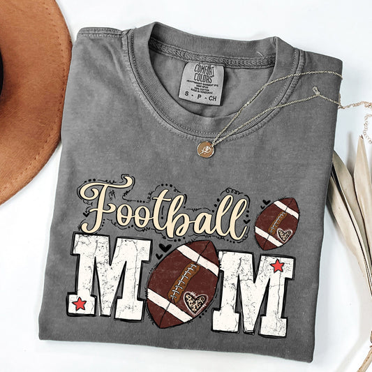 Football Mom Comfort Colors T-Shirt -- Gameday Tailgate Tee