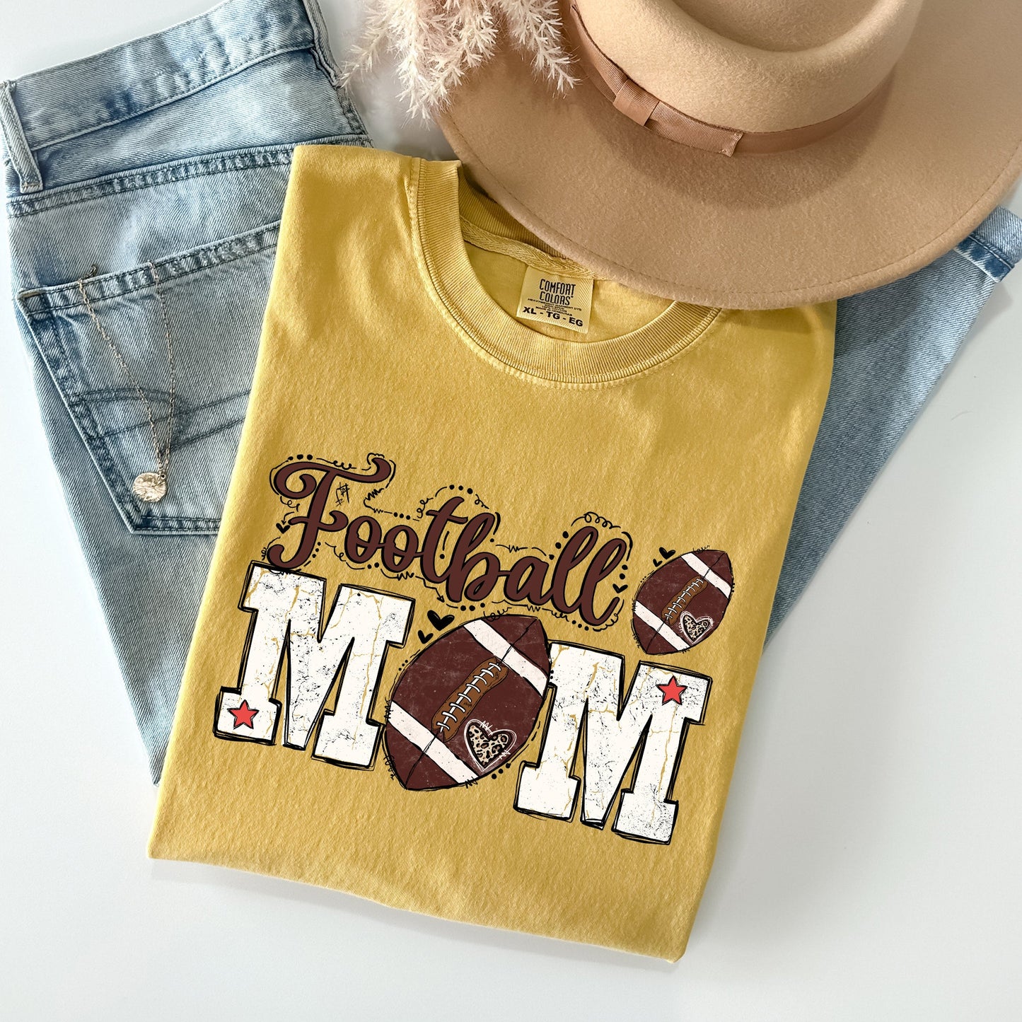Football Mom Comfort Colors T-Shirt -- Gameday Tailgate Tee