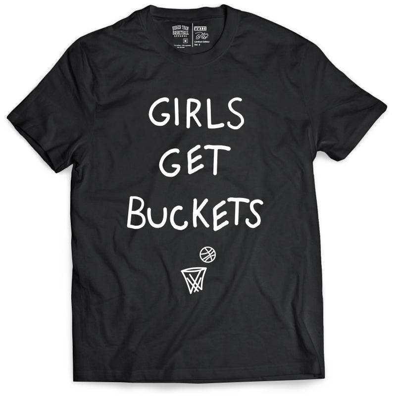 Girls Get Buckets -- Basketball Tee | Black
