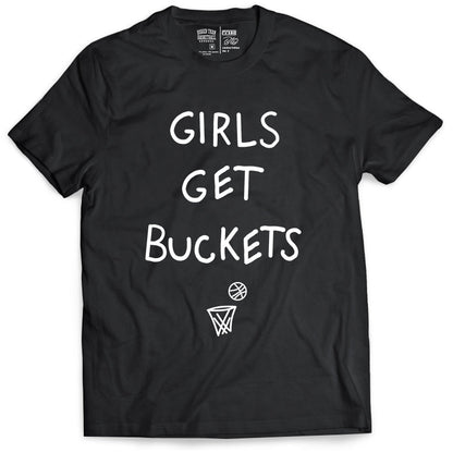 Girls Get Buckets -- Basketball Tee | Black