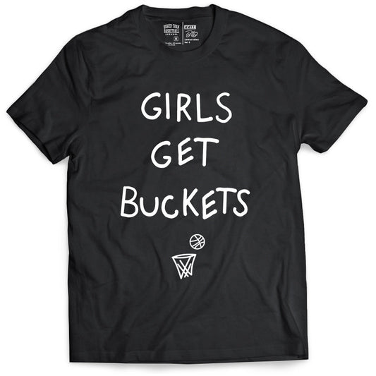 Girls Get Buckets -- Basketball Tee | Black