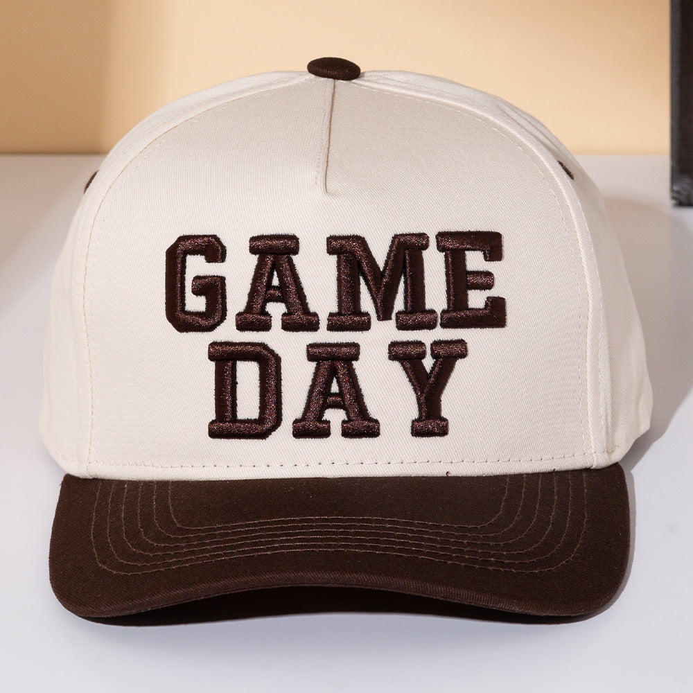 Game Day Embroidered Canvas Snapback Baseball Cap