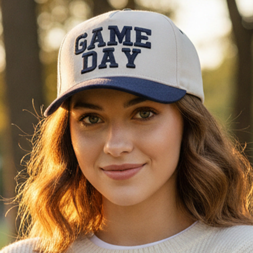 Game Day Embroidered Canvas Snapback Baseball Cap