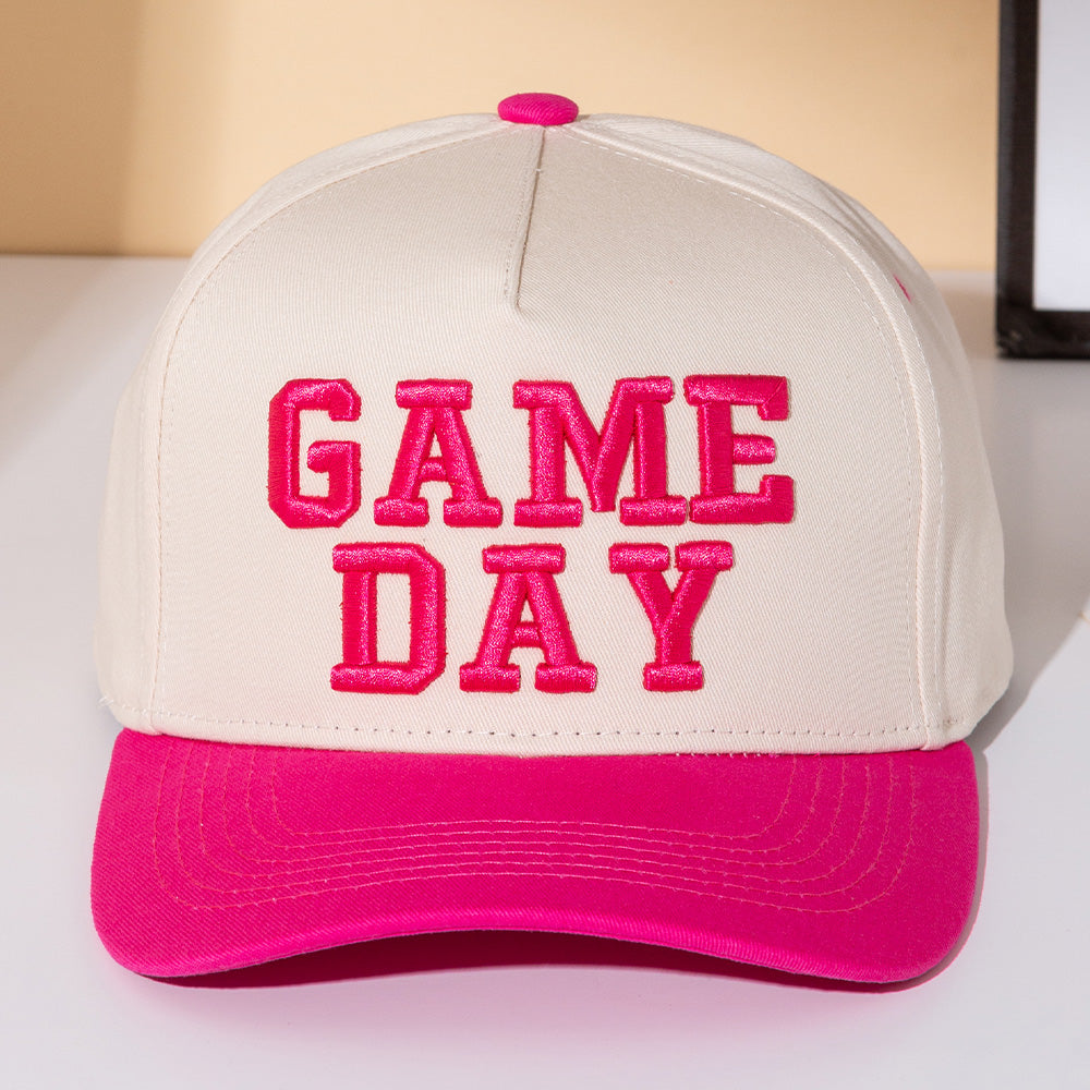 Game Day Embroidered Canvas Snapback Baseball Cap