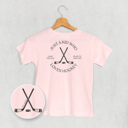 Just A Kid Who Loves Hockey (Kids Back Print)