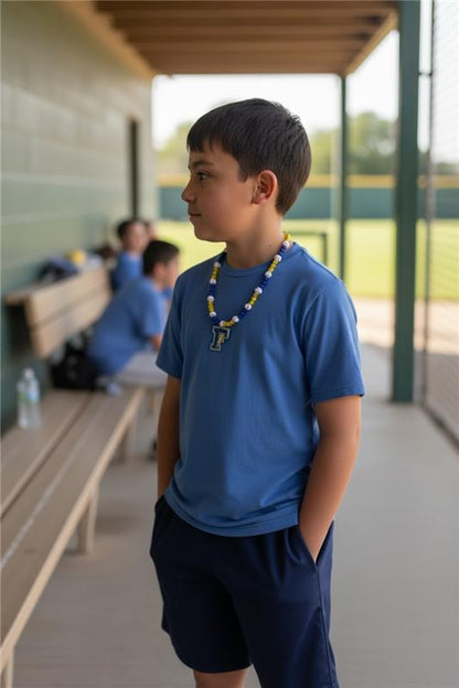 CUSTOM TEAM SPIRIT NECKLACE ⚾💙 - detail view | Bleacher Babe