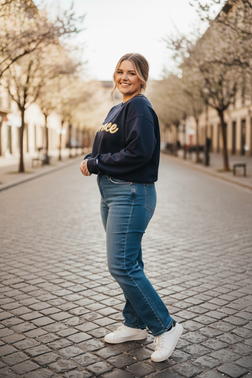 Sparkler Florence Script Crewneck - back view | Bleacher Babe
